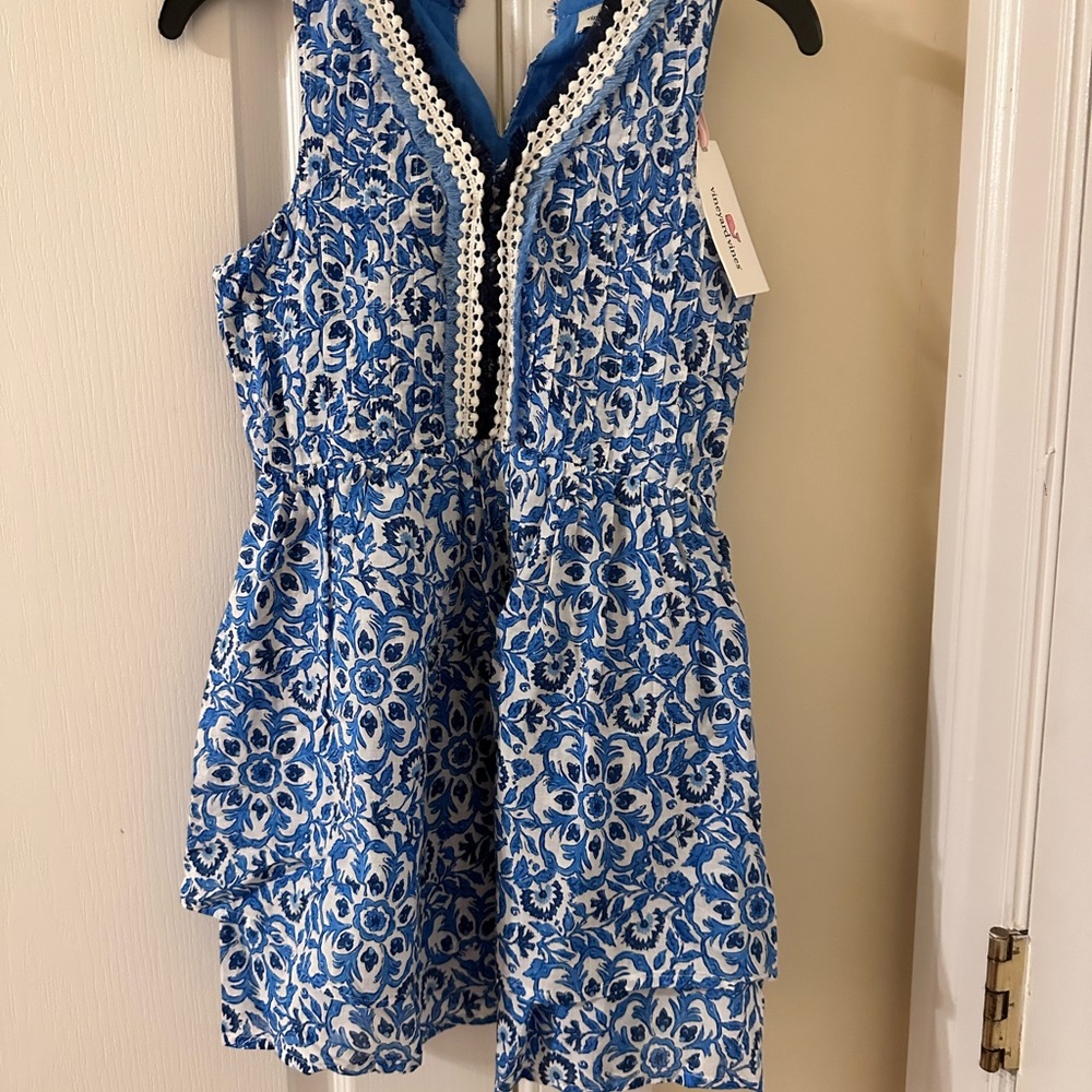 Vineyard Vines Blue and White Patterned Dress